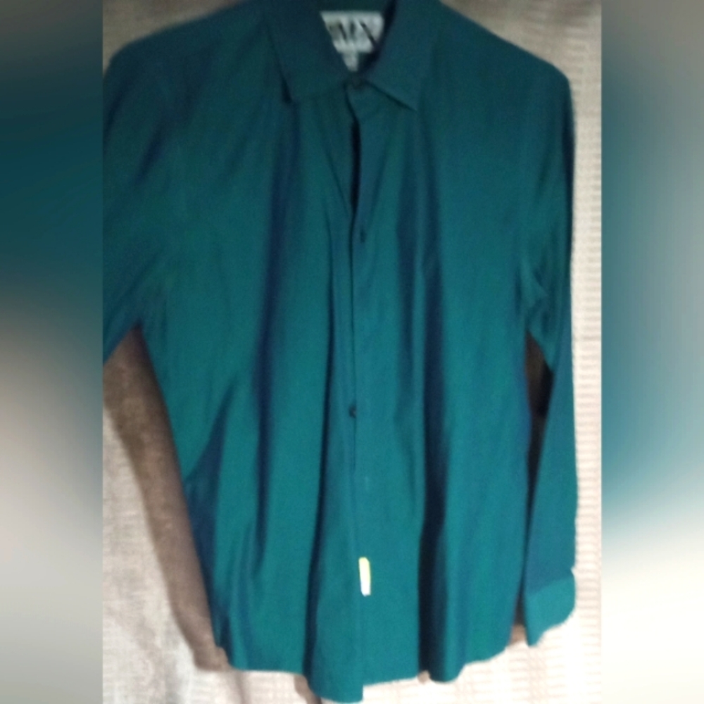 Men's Teal Long Sleeve Dress Shirt Size Medium